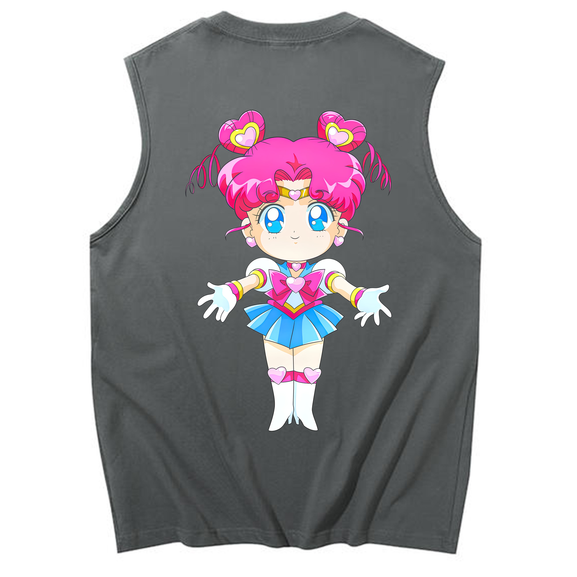 （画像用） 美少女戦士セーラームーン ちびうさ Sailor Moon Chibiusa Tsukino Usagi Small Lady Serenity コットン100％タンクトップ（背面プリント）